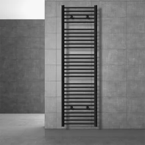 Badkamerradiator Sahara 500x1800 mm zwart mat recht met zijaansluiting LuxeBath